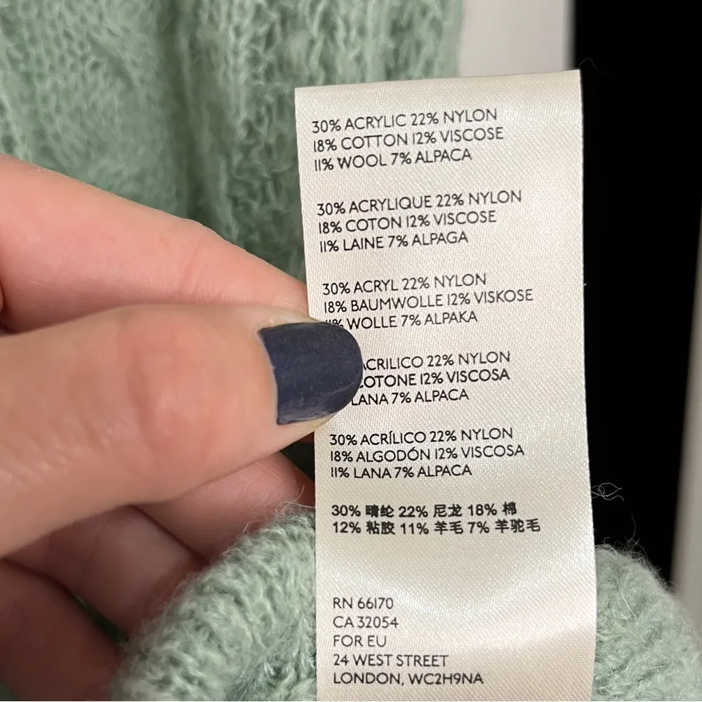 Free People / Angel Soft Pullover Sweater Mint Fresh Combo Alpaca Wool Blend XS - Image 14