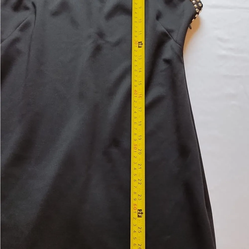 Marilyn Monroe Black Back Zip Gold Studded Sheath Dress Size M - Image 9