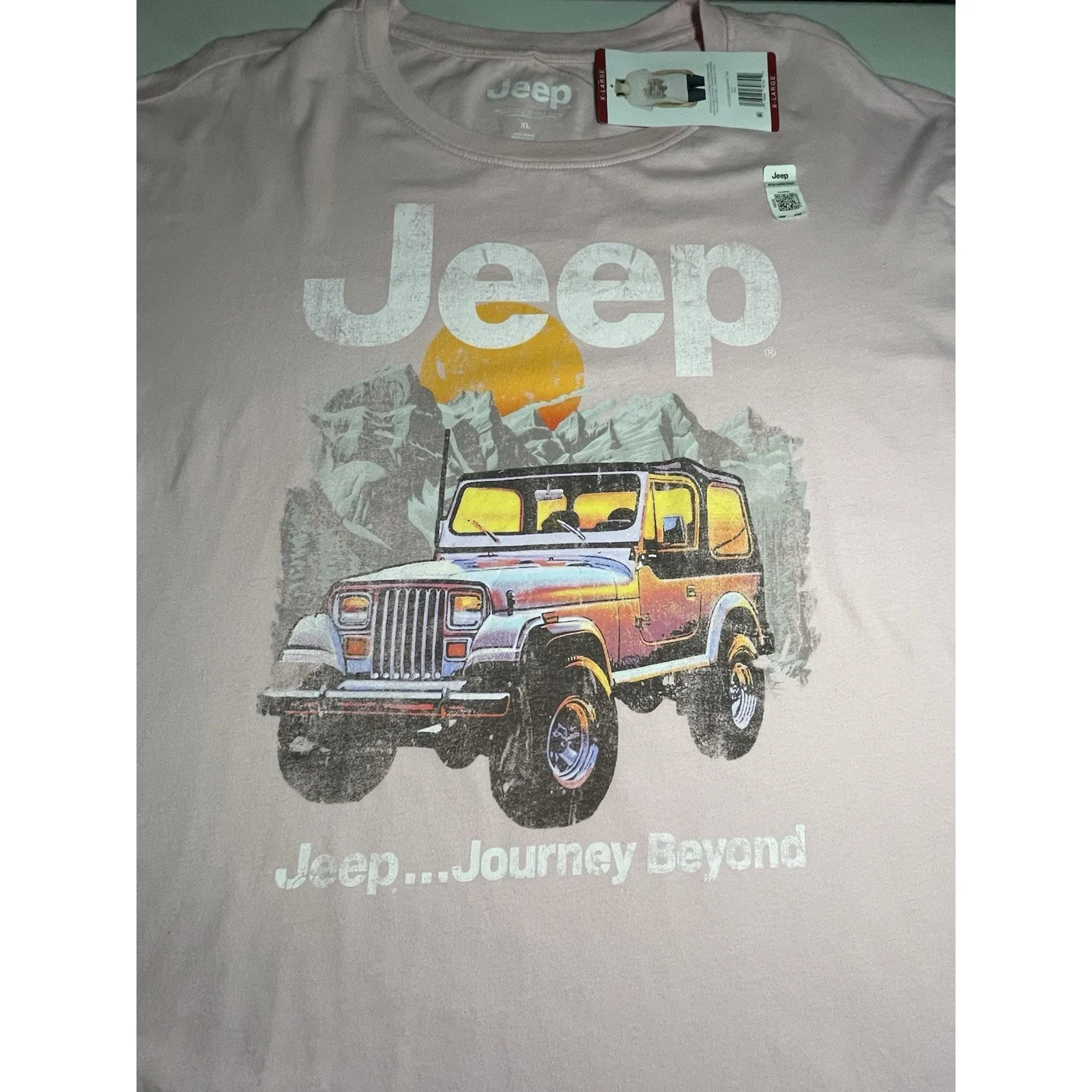 Women's Jeep Tee T-Shirt Pink Logo Size X-Large New! XL Journey Beyond S/S - Image 8