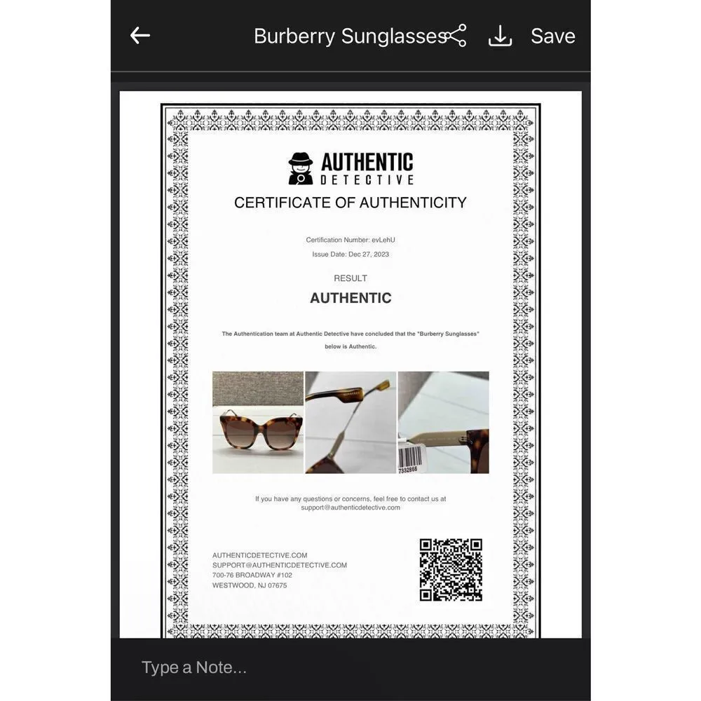 Burberry Sunglasses Womans Tortoise Frames Black and‎ Brown Rectangular Frames W - Image 7
