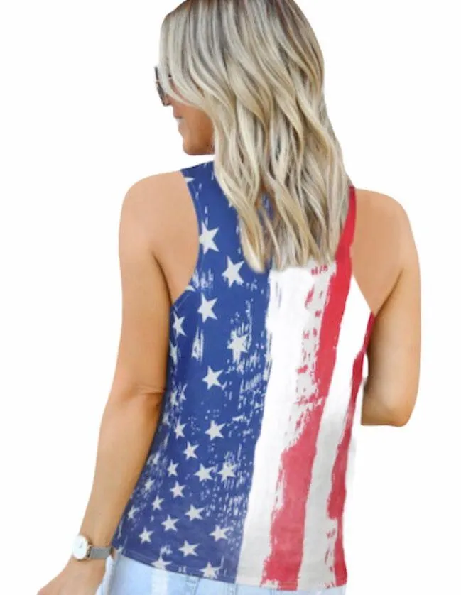 NEW American Flag Patriotic Tank Top. Multiple Size M - Image 2