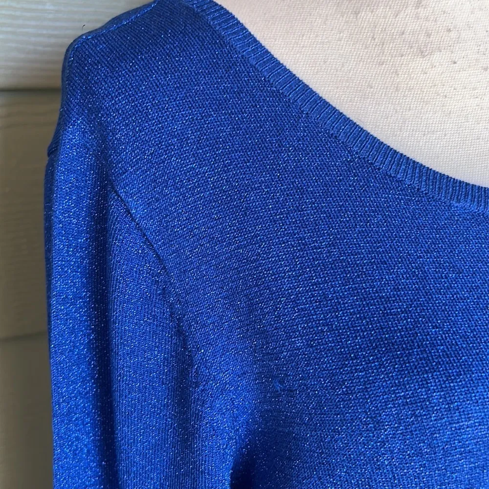 BCBGMaxAzria Silk Blend Sparkly Tiered Sweater Dress - Image 2