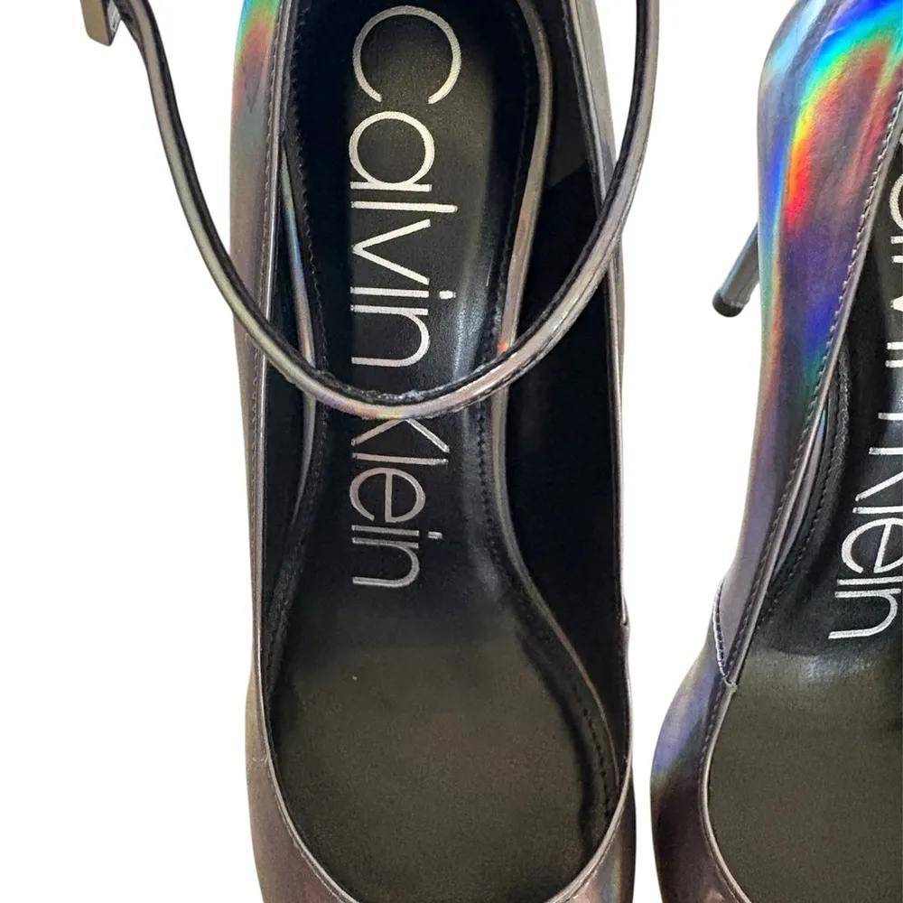 Holographic Silver Stiletto Heels by Calvin Klein Demma - Image 7