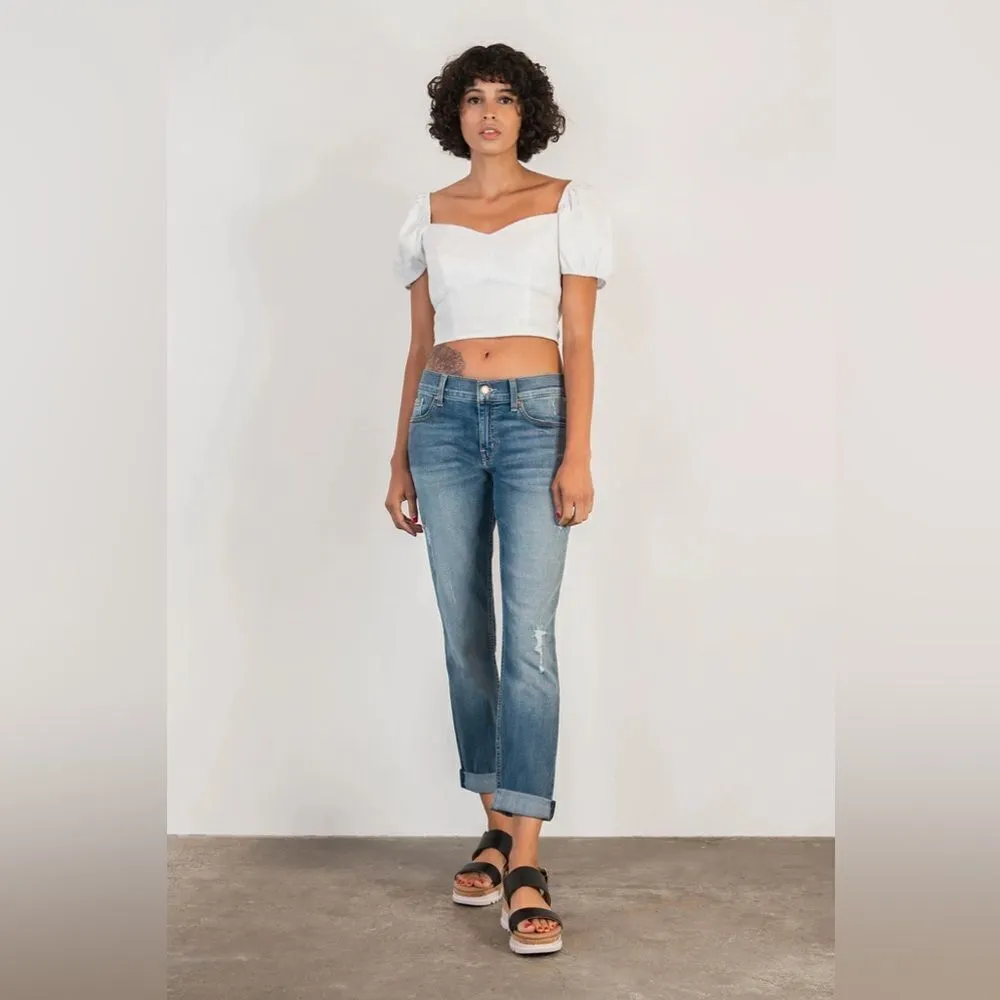 Level 99 Sienna Tomboy Fit Distressed Jeans in Beday Wash Size 26 Blue - Image 12