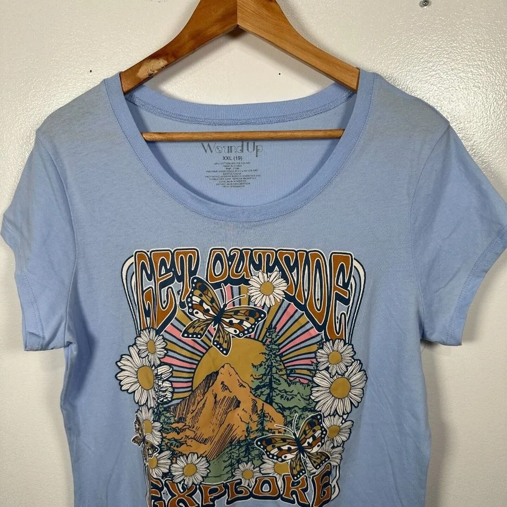 Wound Up XXL Graphic Tee Shirt Get Outside Explore NWOT Blue Mountains Hiking - Image 9