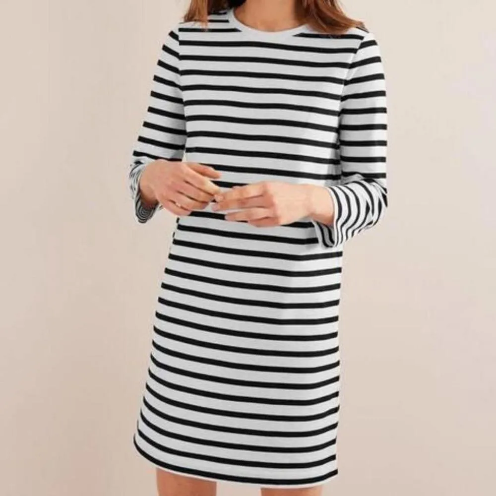 Boden White/Black Breton Striped Jersey Mini T - Image 13