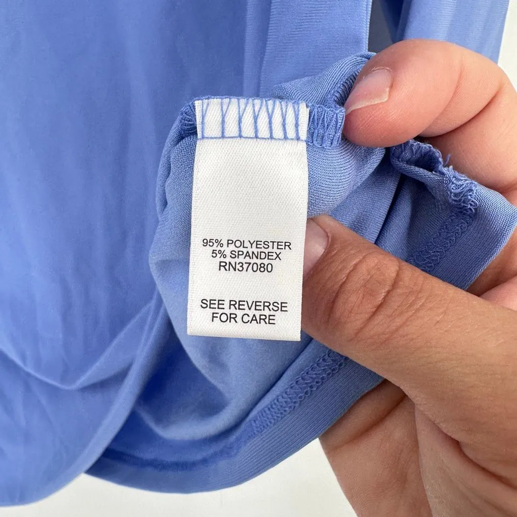 Cato NWT Blue‎ Criss Cross Neckline Light Blue Blouse Size L Flowy Flattering - Image 7