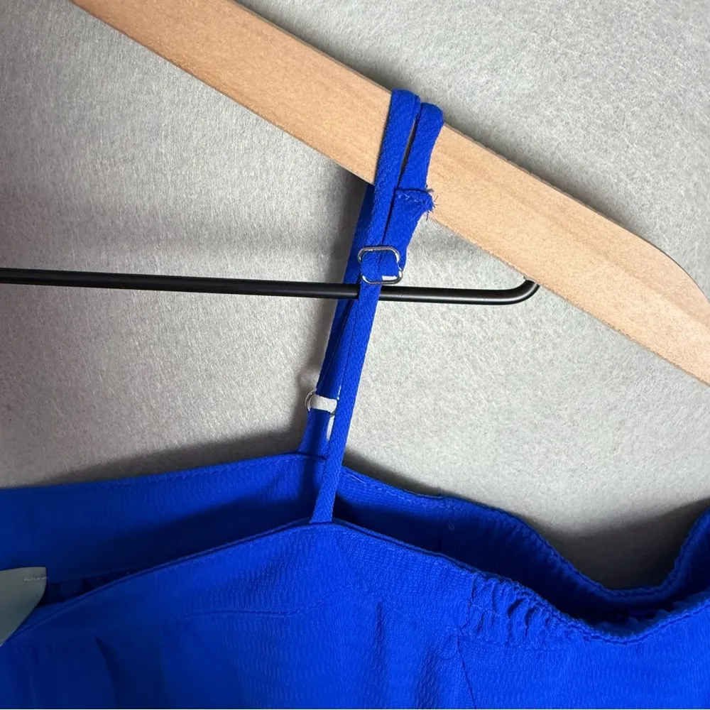 Skies are Blue Women’s Off the Shoulder Blue Chiffon Dress Bell Sleeve size XS - Image 4