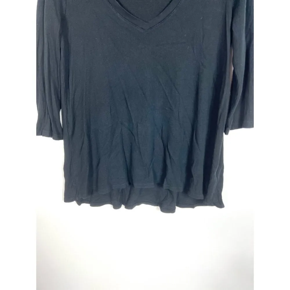 Three dots‎ black thermal top women’s size large - Image 2