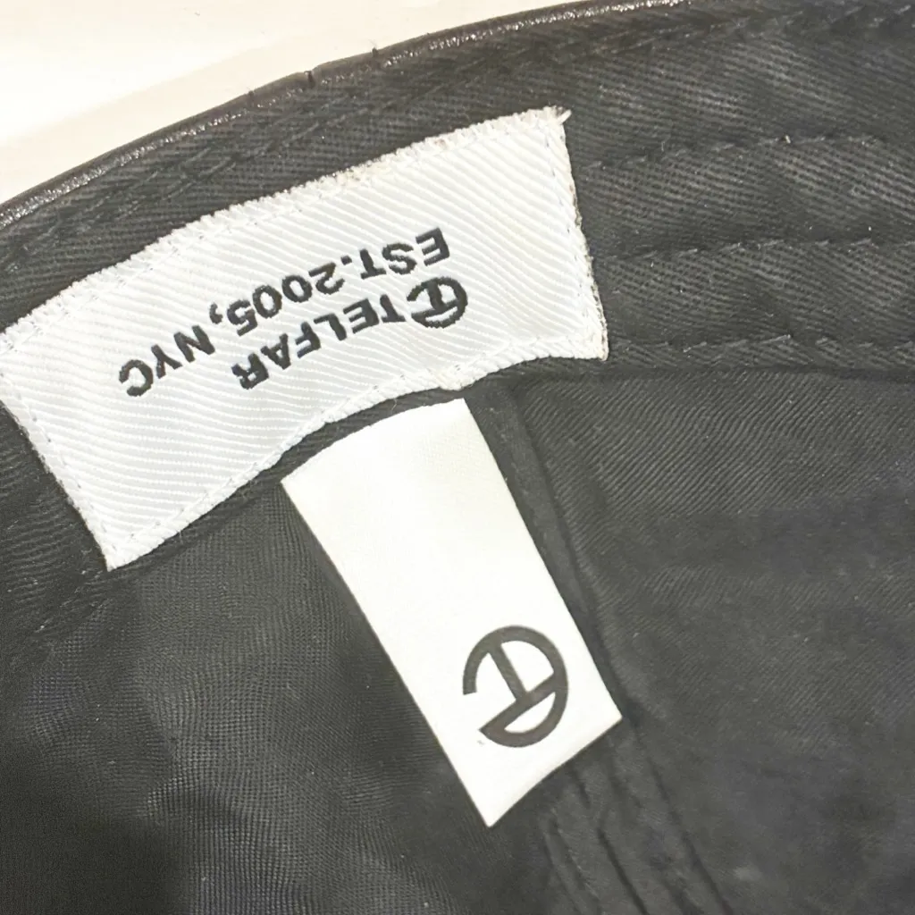 TELFAR Black Unisex LOGO-EMBOSSED VEGAN‎ LEATHER Adjustable HAT - Image 4