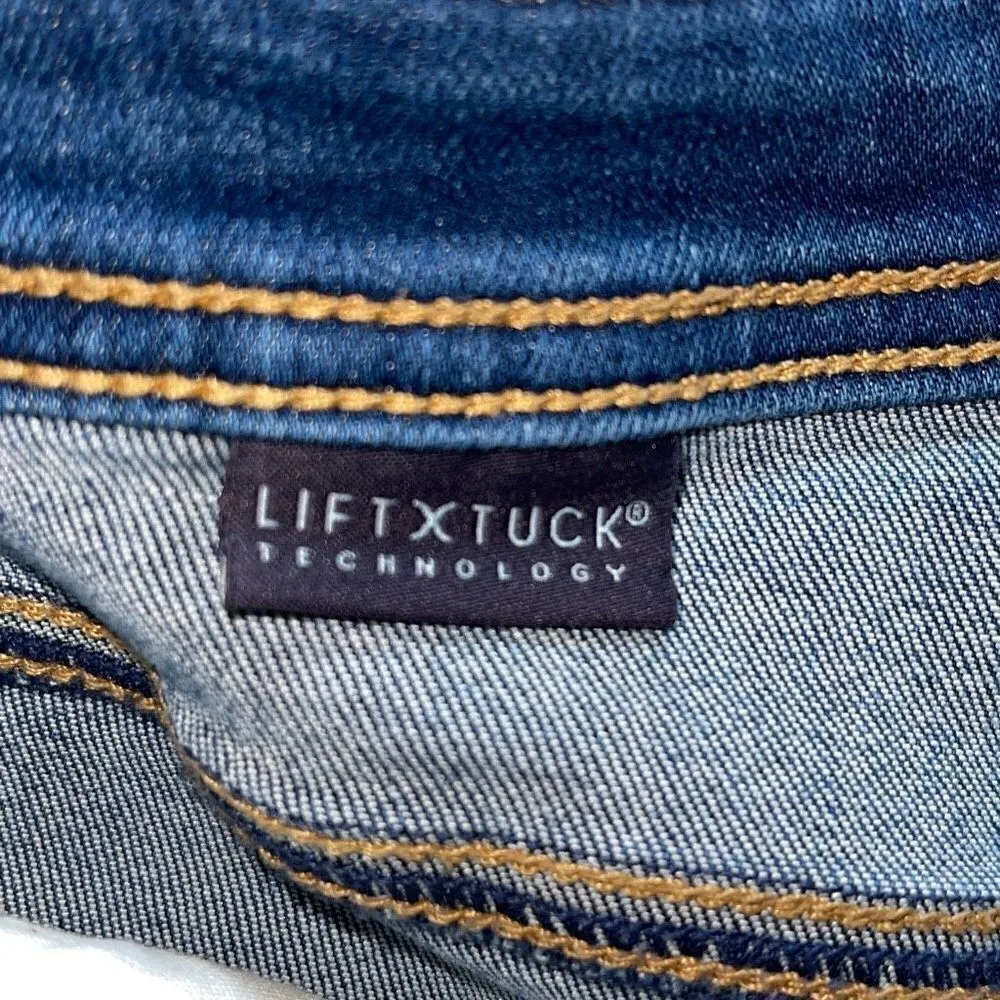 NYDJ Womens Crop Jeans Lift X Tuck‎ Technology Cutoff Button Medium Wash Blue 16 - Image 8