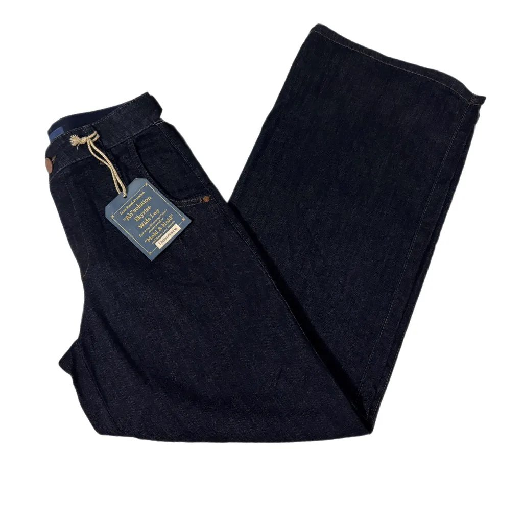 DEMOCRACY Luxe Touch Premium Ab Solution Wide Leg Jeans Womens Sz 2 Dark Indigo - Image 11