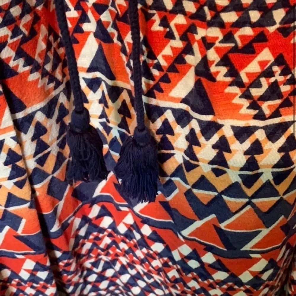 Lucky Brand Maxi Dress L Geometric Print Crochet Summer Vacation Party Bright - Image 6