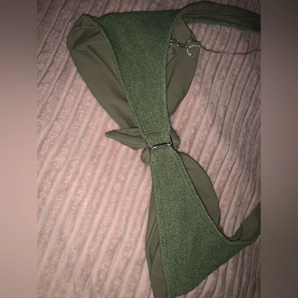 Nwot knit green swim top revolve tacoola M bathing suit classic boho classic Size M - Image 5