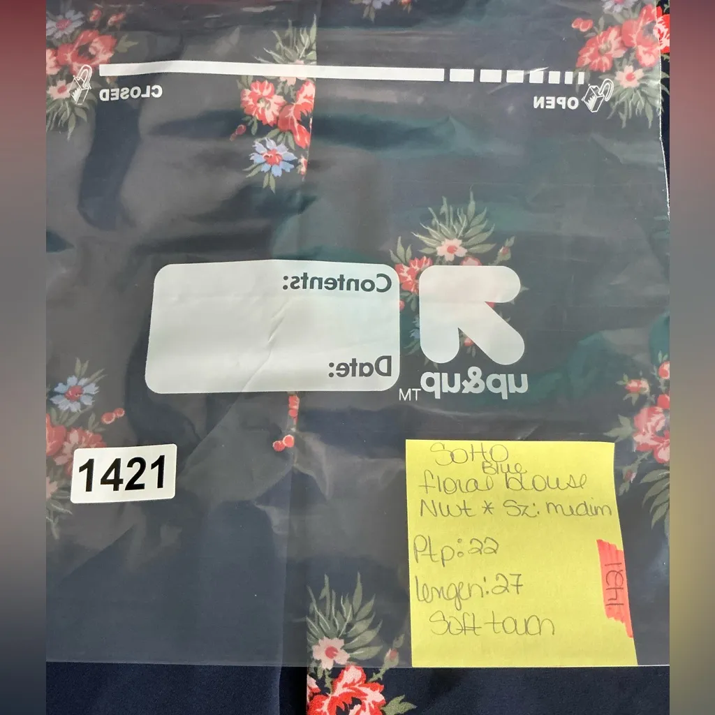 Soho  Navy Floral Blouse - Image 6