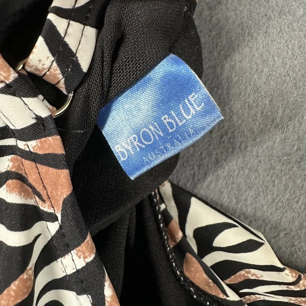 Byron Blue Australia Womens 12 US 1 Piece Scoop Neck Tankini Swim Suit Black - Image 6