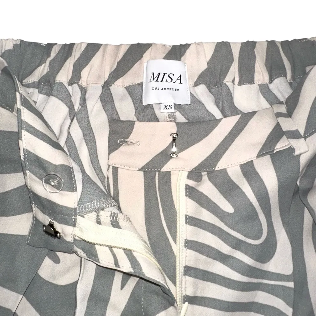 NWT Misa Los Angeles Perry Zebra Pattern Front Pleated Pants XS - Image 5