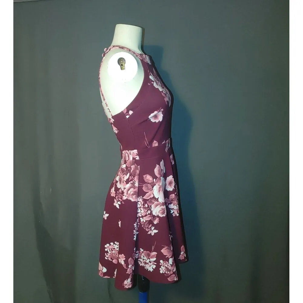 B Smart Pink Floral Dress Size 5  Zip Fit and Flare - Image 3