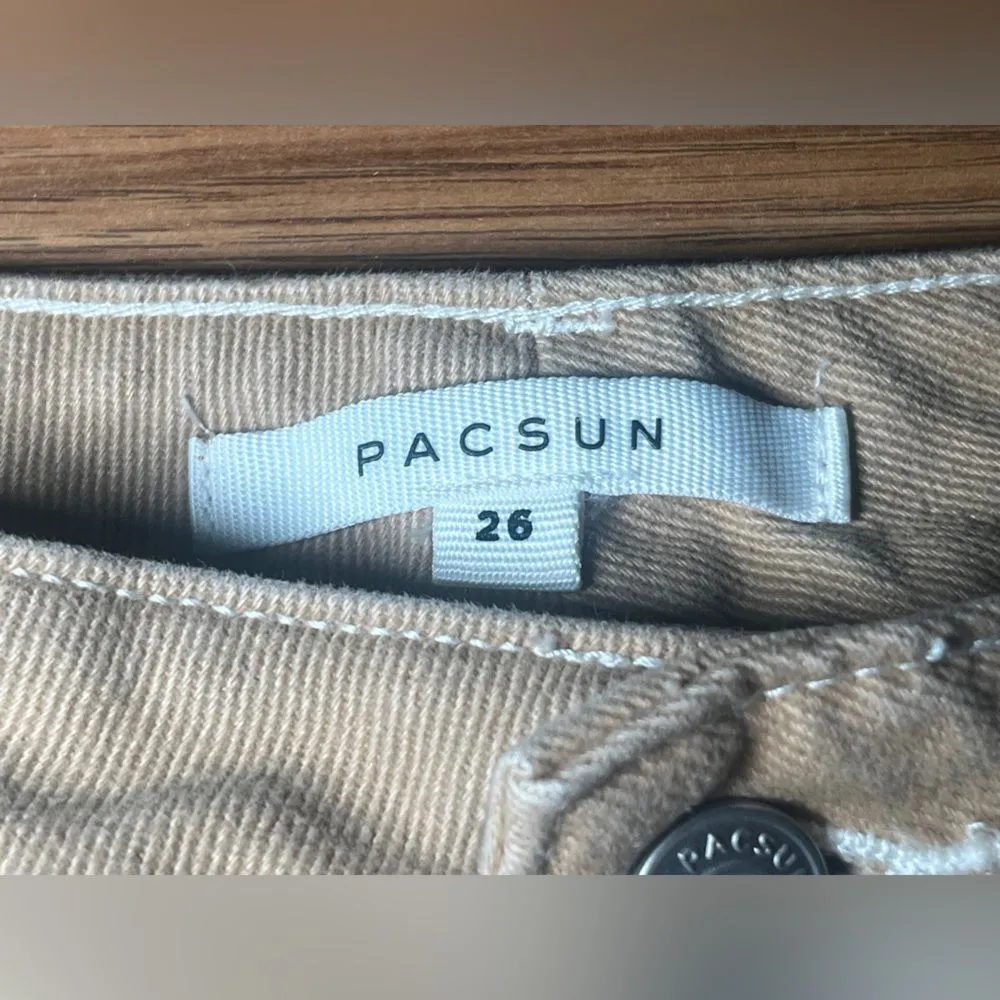 PacSun Women's Eco High Waisted Straight Leg Mom
Jeans in Tan Size 26 - Image 5