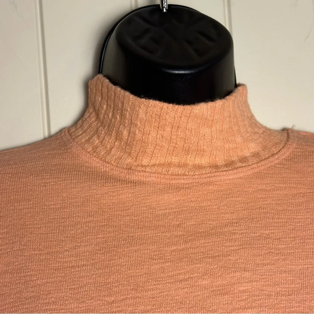 Amadi by Anthropologie Francesca Mock Neck Sweater Peach/Coral Pink NWT Small Orange - Image 8