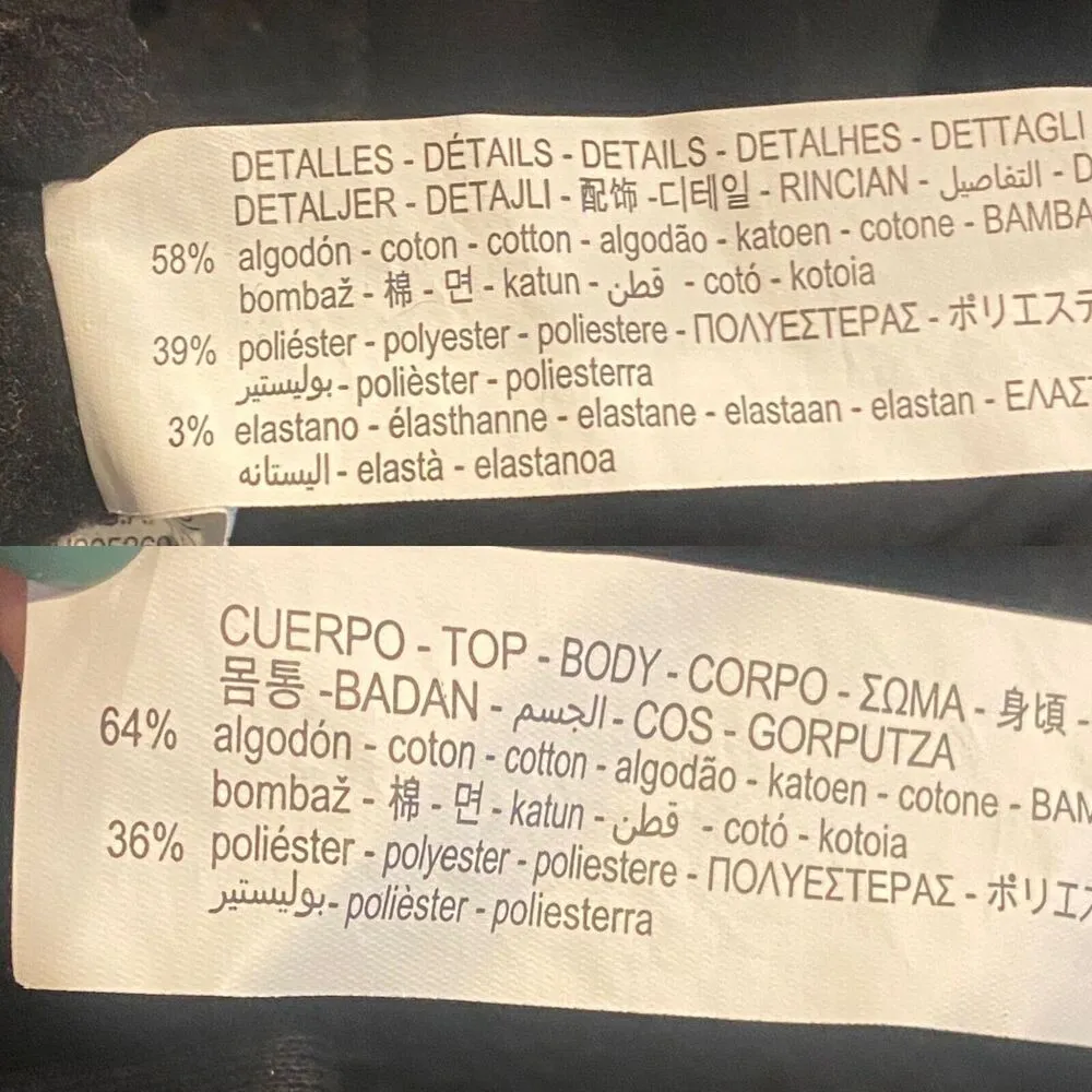 ZARA Boxy Oversized Bat Sleeve Crewneck Short Sweatshirt Stretchy M Black #3345 - Image 9