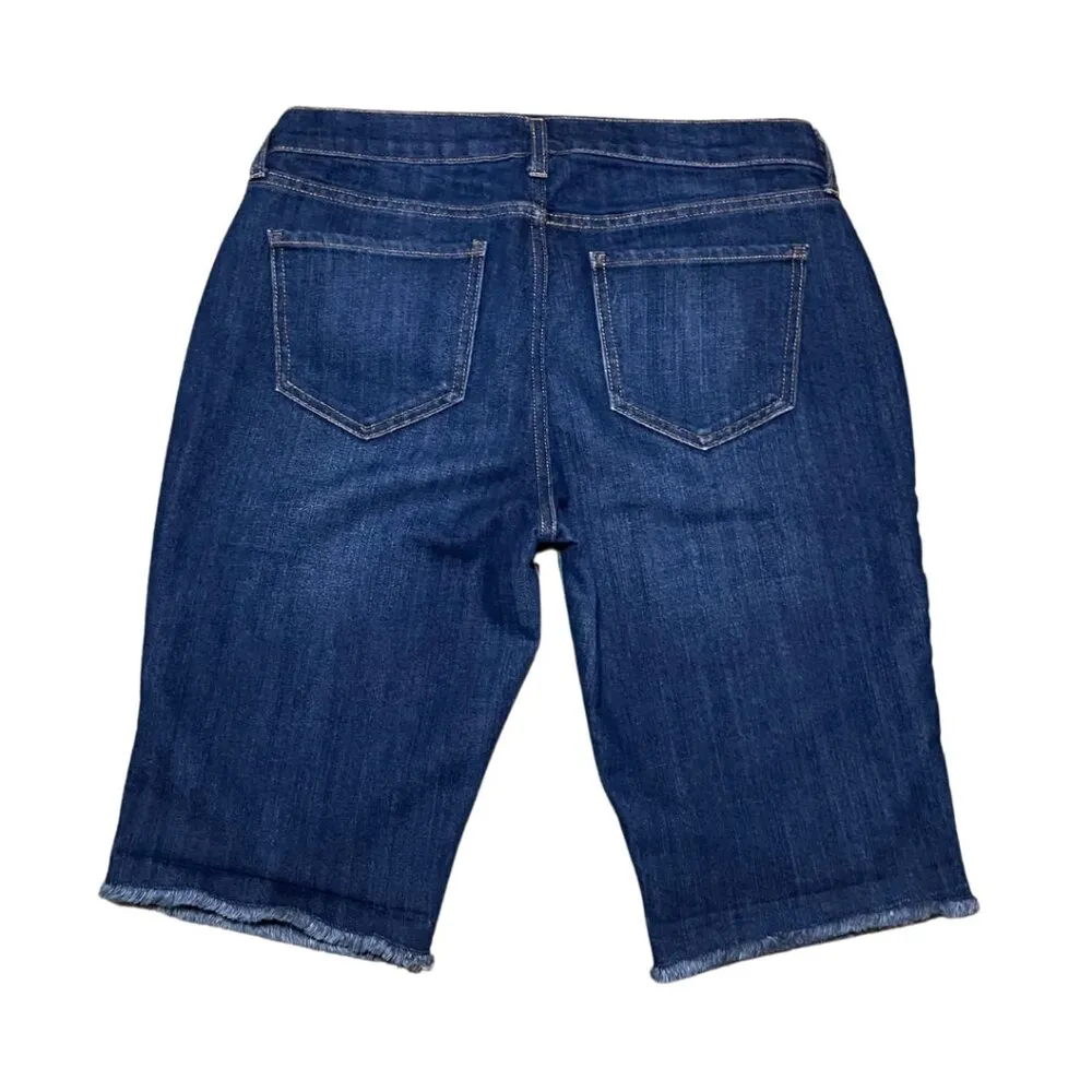 Old Navy Dark Wash Denim High Rise Bermuda Shorts Women's Size 6 - Image 2