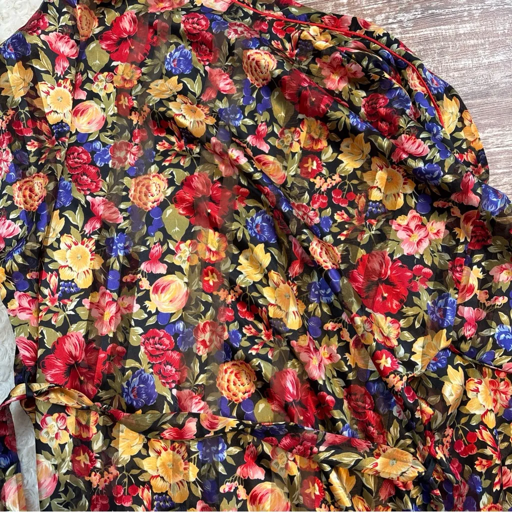 Vintage circa2000 robe kimono with pockets! Large Red - Image 3