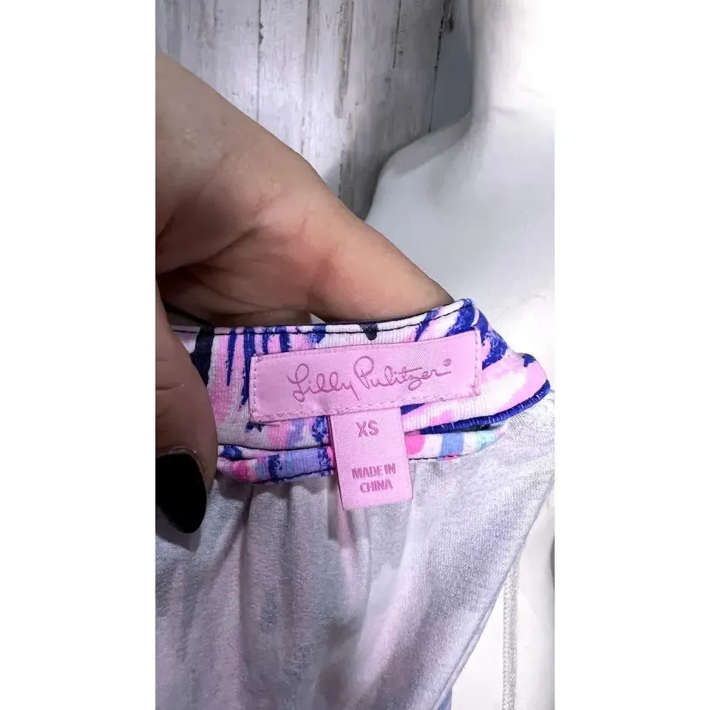 Lilly Pulitzer XS Bailor Shirt Dress Palm Leaf Knee‎ Length 3/4 Sleeve - Image 7