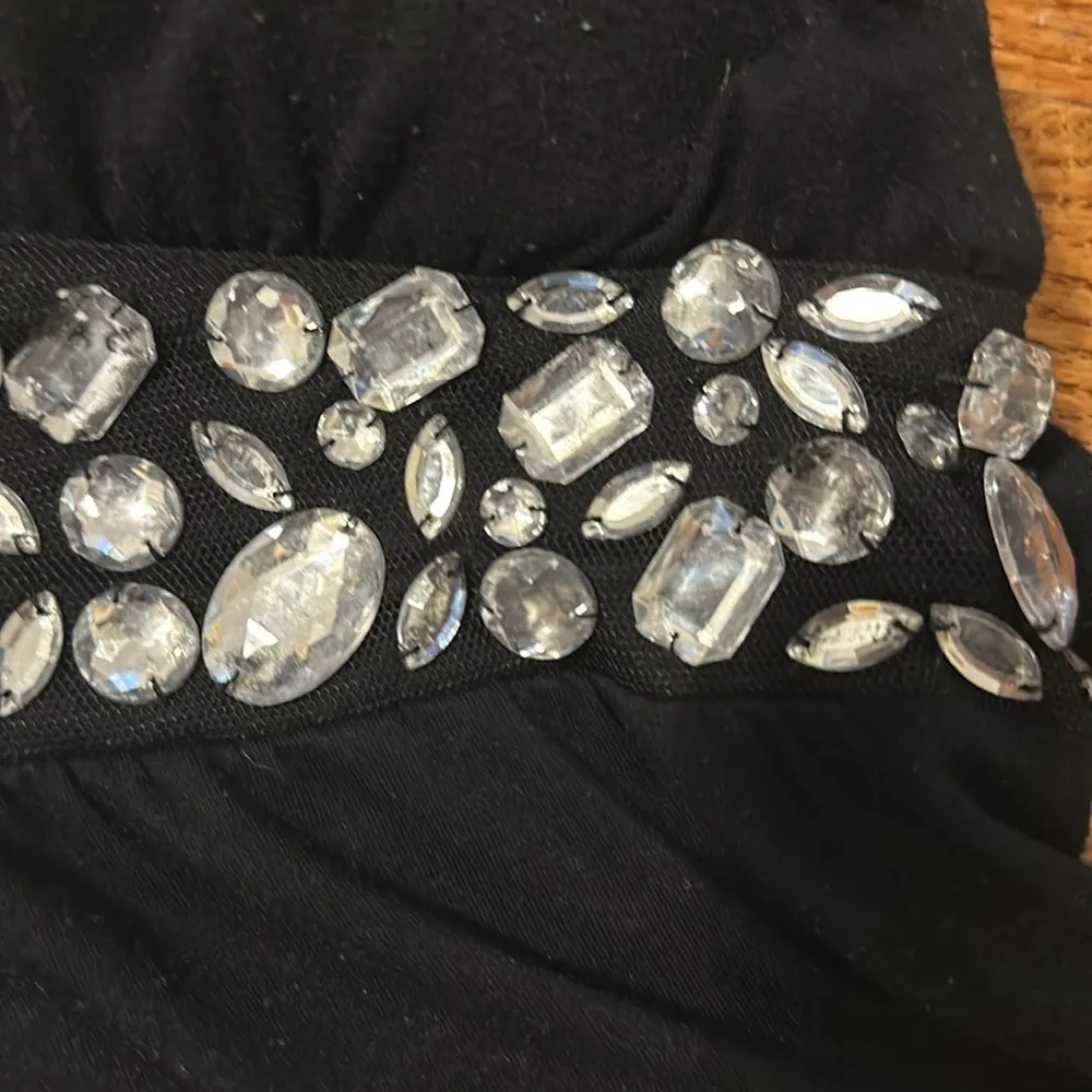 Love Rocks Black Halter Bedazzeled Tank Top Sexy Party Womens y2k 90s McBling - Image 5