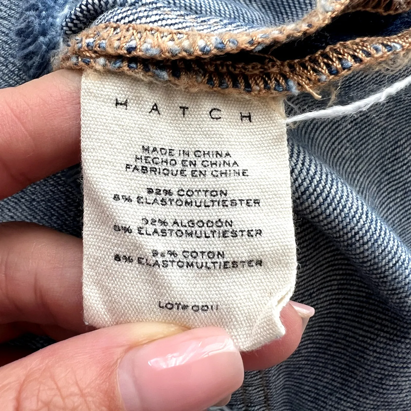 Hatch Cut Off Maternity Denim Shorts Blue Size 28 Cotton Blend - Image 7