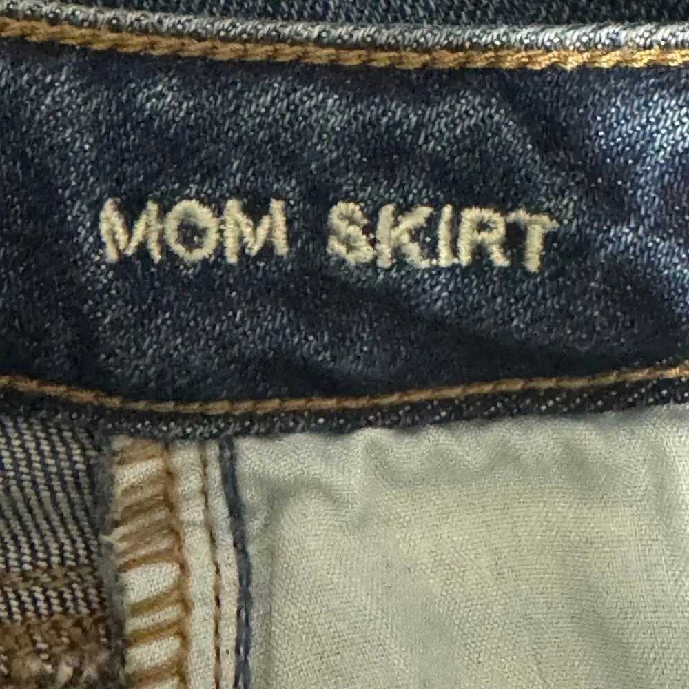 AMERICAN EAGLE Stretch Denim Mom Skirt 5 Pocket Jean Straight Mini NWOT 00 XXS - Image 6