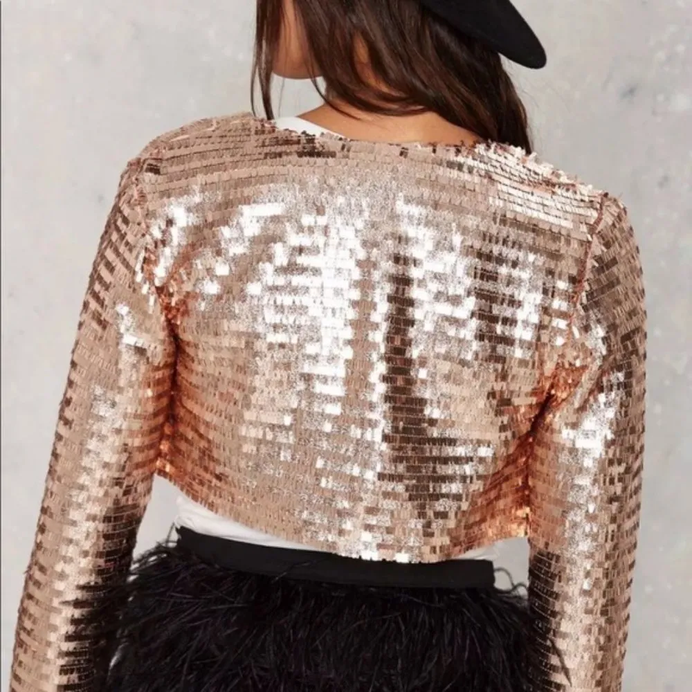 💙💖 Nasty Gal such a rush sequin jacket - Image 2