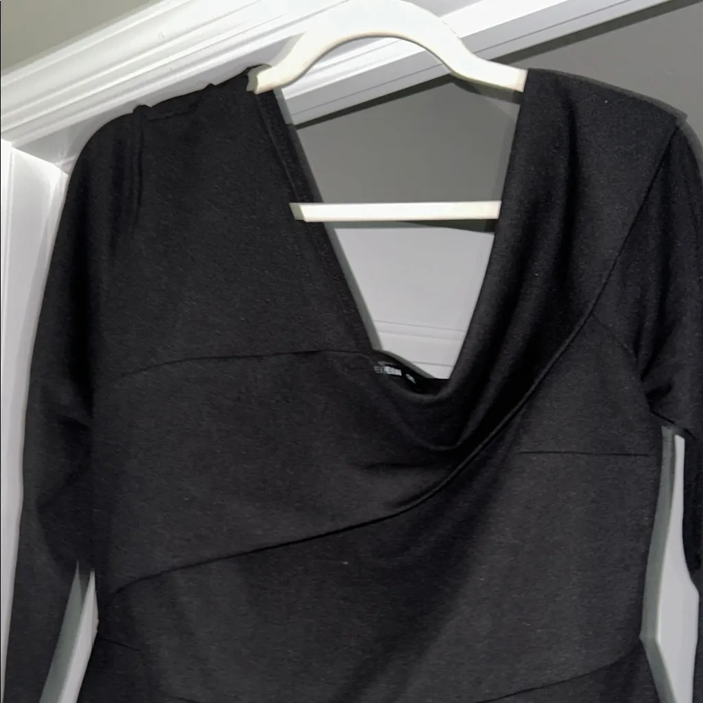 SHEIN Elegant Black Draped Dress - Image 3