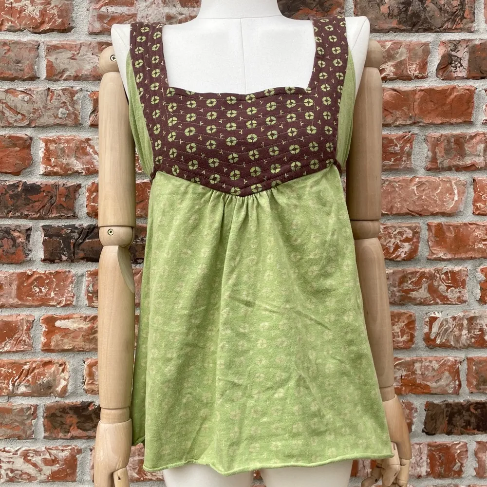 American Eagle brown.& green floral patterned top/ S / Excellent condition - Image 4