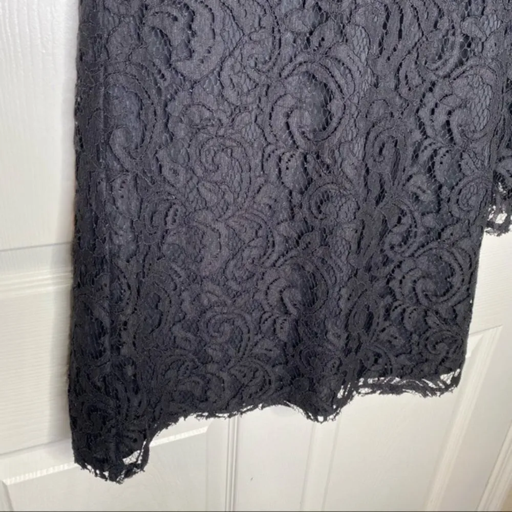 LoveShackFancy Dress Baroque Lace Bell Sleeve Mini in Black Size Small - Image 4