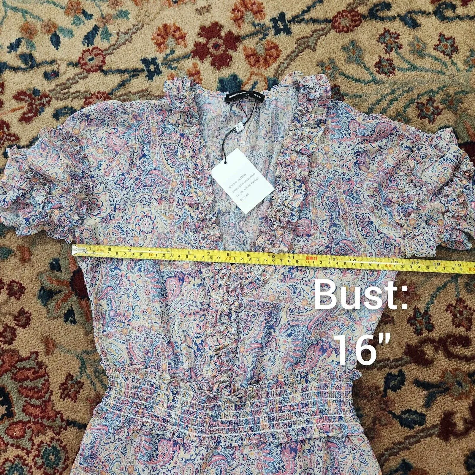 Generation Love Fleur Mosaic Maxi Dress - Mosaic Paisley Size XS. $385 B29 - Image 8