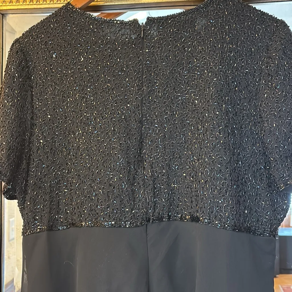 Laurence Kazar Black Beaded Top Formal Dress - Size XL (runs small) - Image 5