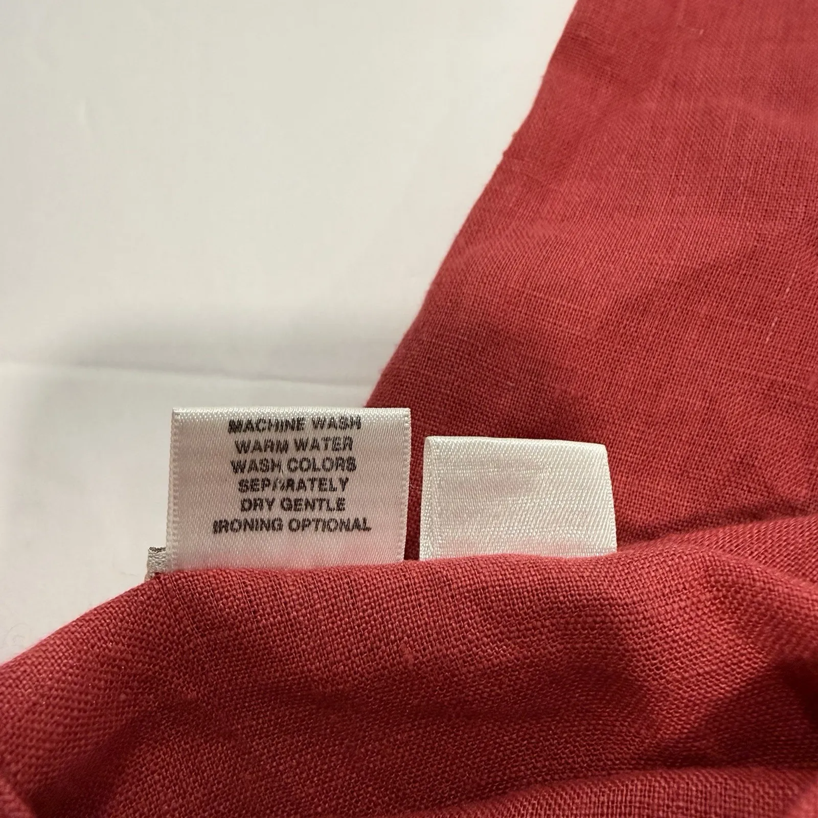 VTG Flax Engelhart Red 100% Linen Midi Dress Lagenlook Buttons Pockets SMALL - Image 9