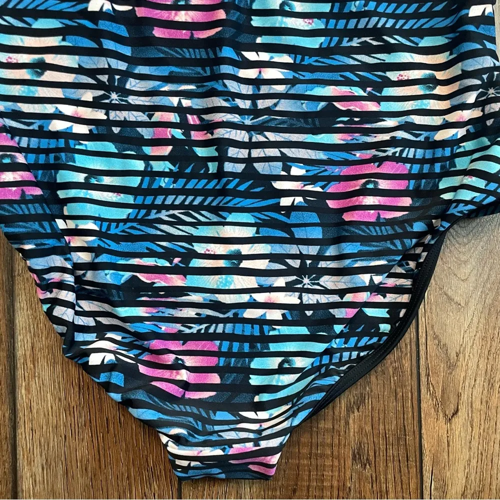 Cactus Womens Swim Swimsuit One Piece Retro Floral Stripe Padded Size 16 - Image 7