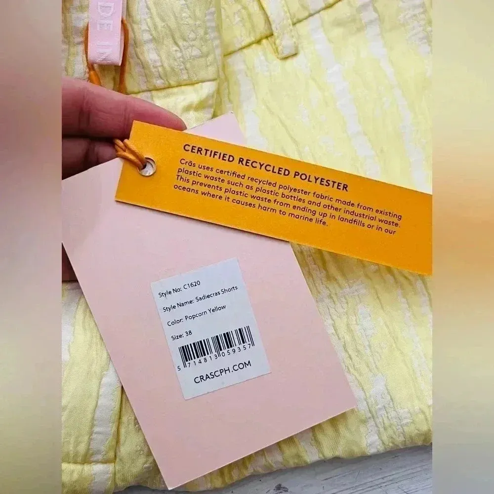 Free People Cras Sadie Shorts Popcorn Yellow Size 38 NWT $438 - Image 11