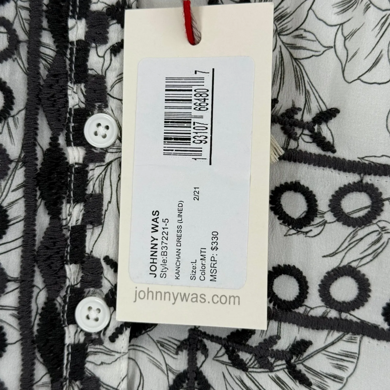 JOHNNY WAS KANCHAI DRESS Size L Embroidered Floral Print Linen Blend Tunic‎ - Image 8