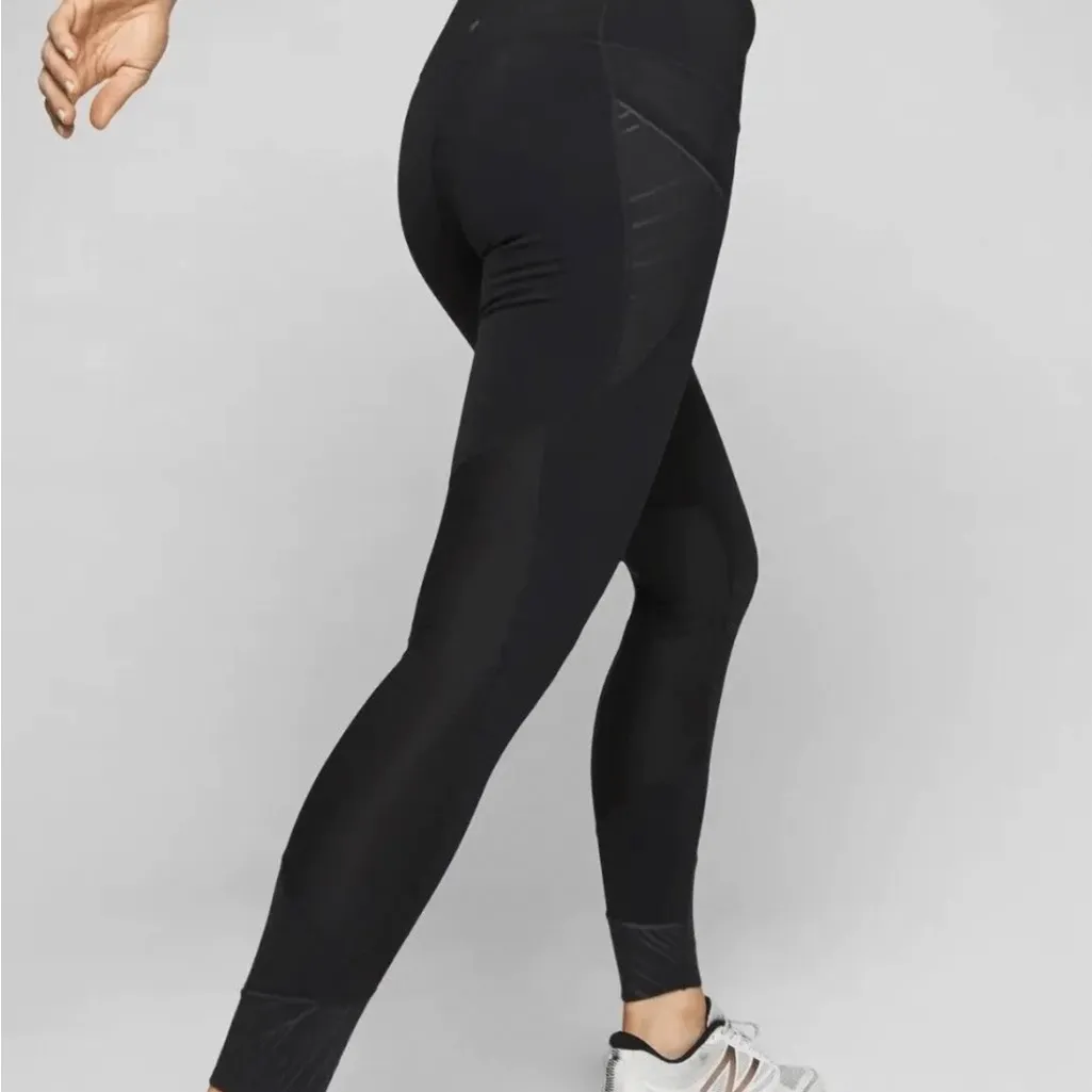 Athleta shimmer stripe relay tight 2.0 black Lycra running yoga gym run size XS - Image 3