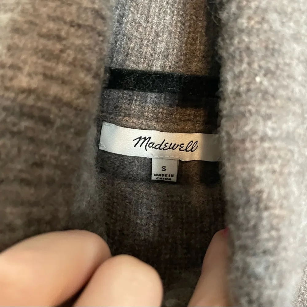 Madewell Hickory Wool Turtleneck Sweater Ss Small Grey - Image 11
