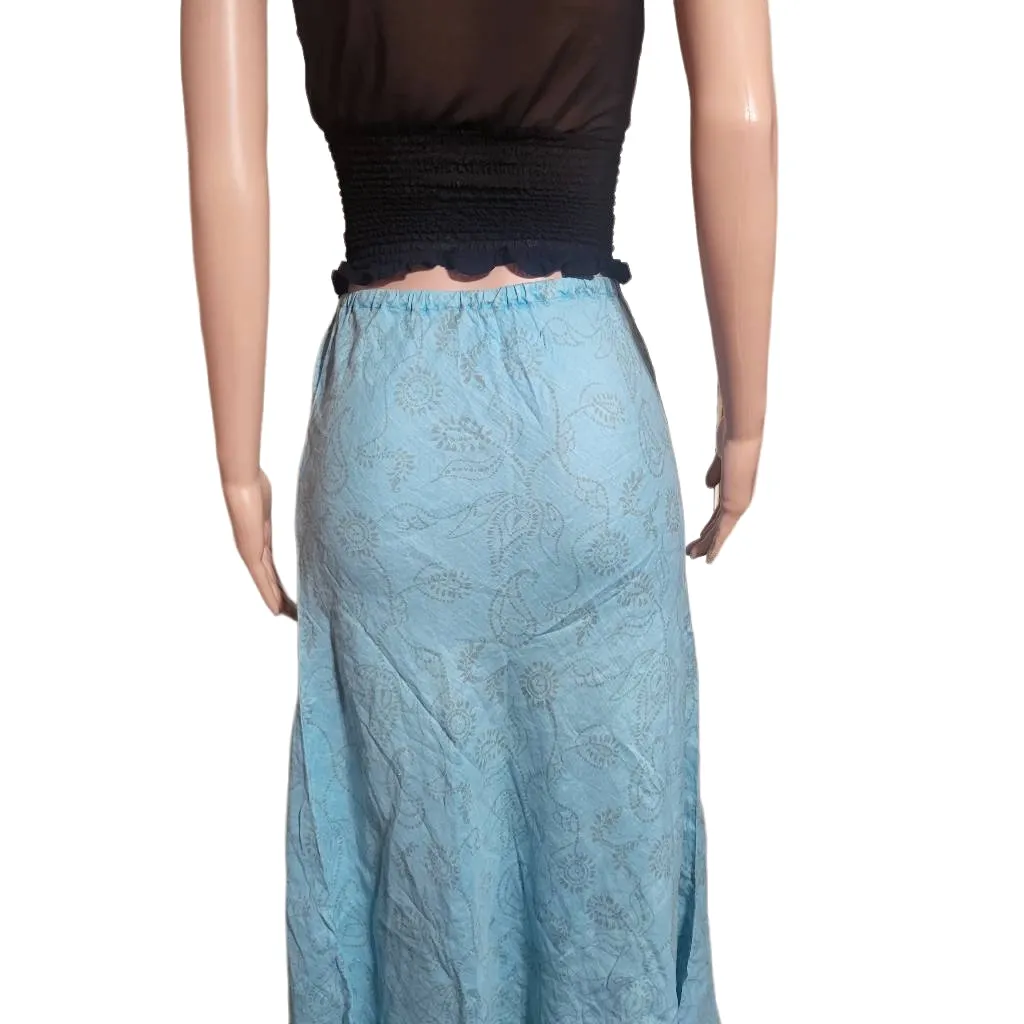 Pulp elastic waist blue flower print linen pull - Image 5