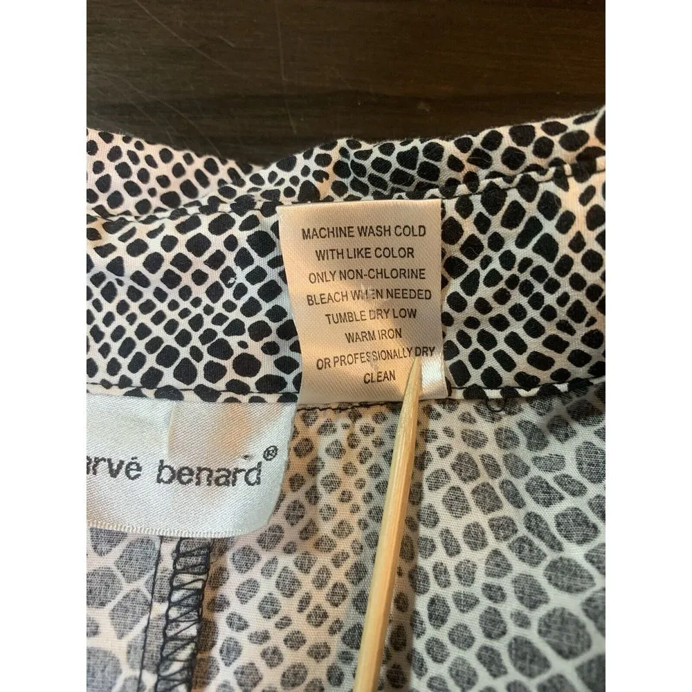 Harve Benard Animal Print‎ Blouse Womens XL Snake Office Mob Wife Preppy Chic - Image 5