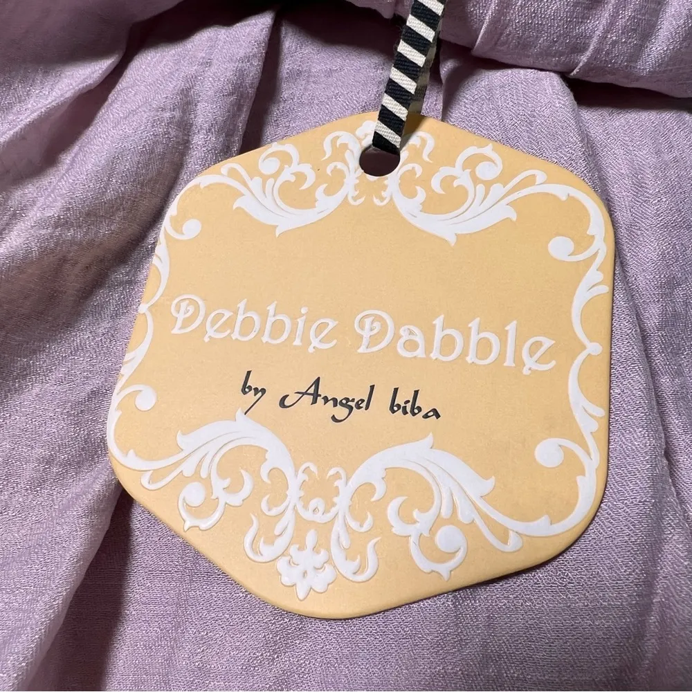 NWT Debbie Dabbie by Angel biba Blush Off Shoulder Tie Back Ruffle Mini Dress - Image 14