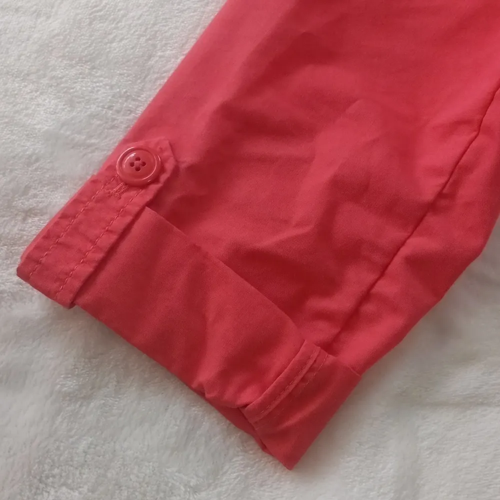 Eddie Bauer Coral Pink/Orange Lightweight Utility Cargo Roll Tab Jacket - Image 13