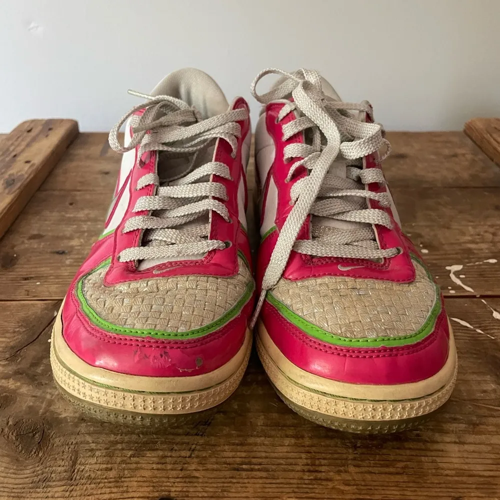 Nike Air Indee Women's 6.5 Sneaker Watermelon Pink White Green Neon 318489-101 - Image 3