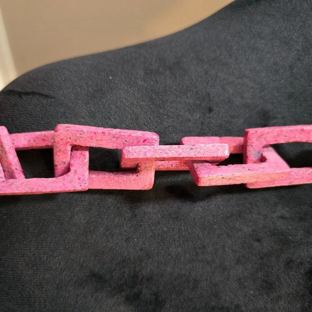 Womens Fashion Pink Punk Thick Street Style Chain Necklace with Lobster Clasp - Image 5