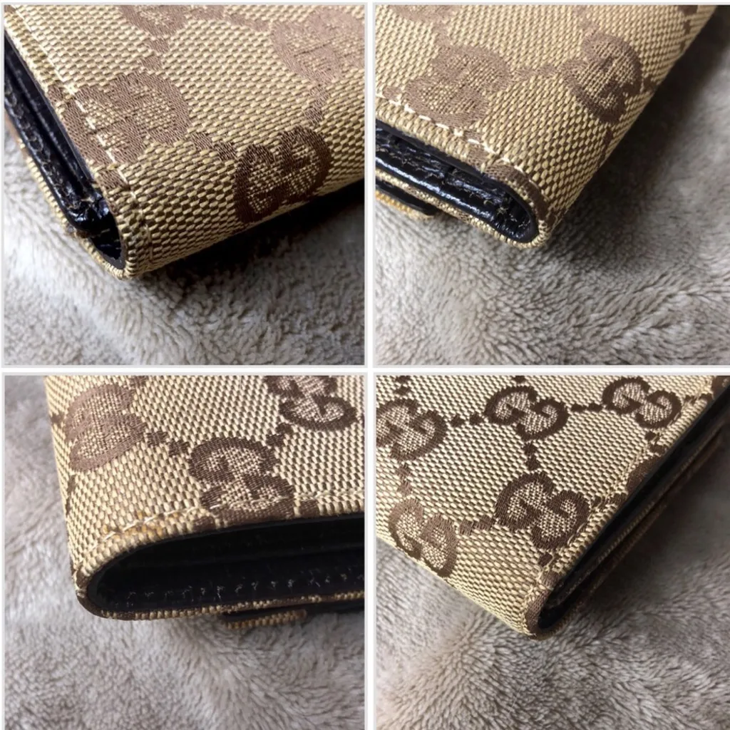 GUCCI GG Sherry Line Horsebit Trifold Canvas Leather Wallet and GUCCI BOX Mint - Image 13